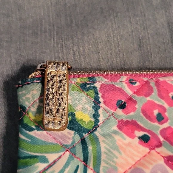 Lilly Pulitzer Colorful Zip Top Bag With Velcro Pocket - Picture 3 of 6